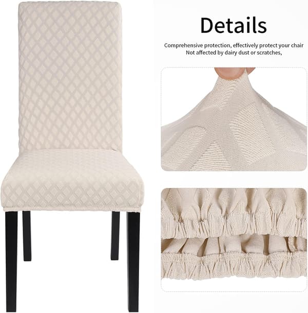 Spisestoltrekk sett med 2, elastisk Jacquard Parsons-stol