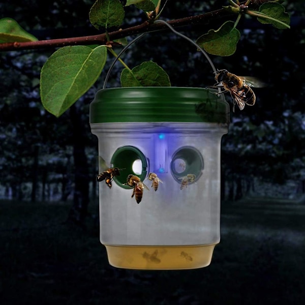 LED-fälla för fruktflugor, getingar och myggor - Solcells-LED-fälla för flugor