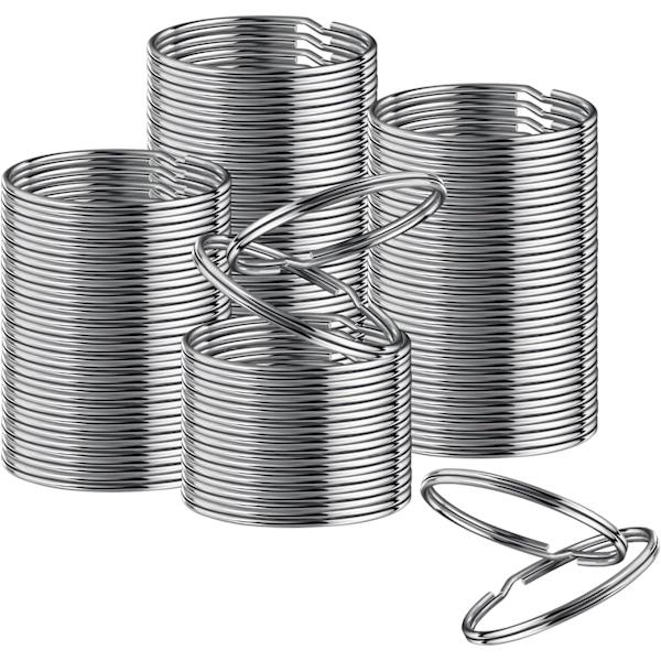 100 st nyckelringsringar, 2,0x28mm metallnyckelringsring för