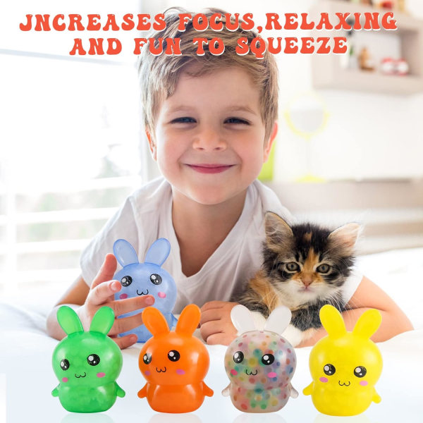 5-pack Bunny Soft Stress Ball Leksaker för barn, Bunny Sensory Ball R