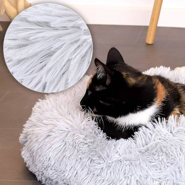 Rund hundkorg kattkudde donutkorg 40cm klar (grå)