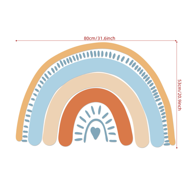 Regnbågsväggdekaler, Regnbågsväggdekaler, 2 st färgglada väggdekaler i regnbågsfärgad PVC frostad väggdekaler för sovrum vardagsrum (C)