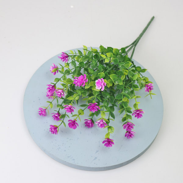 4 pakke kunstige blomster falske utendørs UV-bestandig buksbomplante