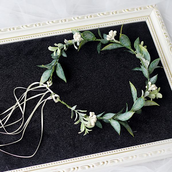 Grön blomkrans, eukalyptuskrans, bladkrans, boho