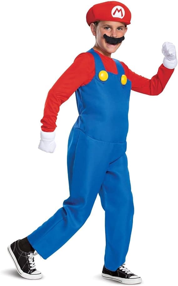 Super Mario Cosplay Kostyme for Gutter og Jenter