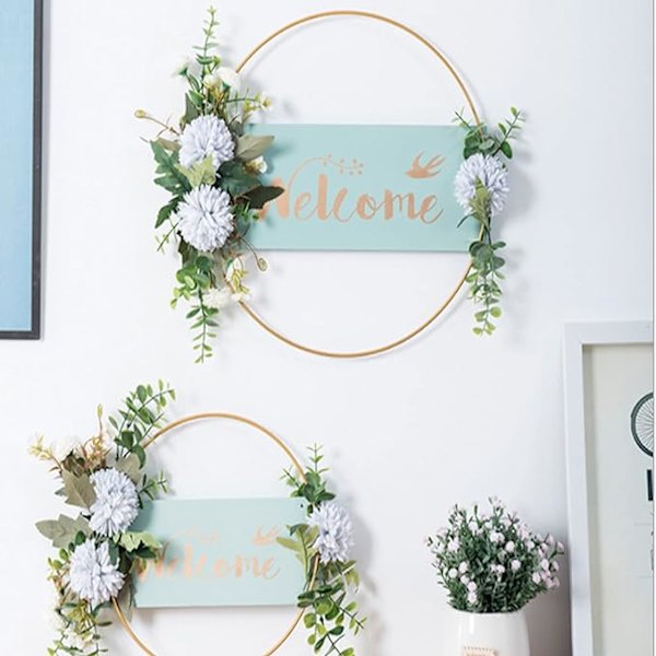 Kunstig Blomsterkrans, Forårskrans, Metal Blomsterkrans til