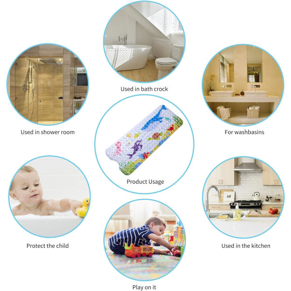 Bademåtte, bademåtte skridsikker bademåtte skridsikker brusebadsmåtte baby bademåtte skridsikker bademåtte bademåtte til børn 100 x 40 cm