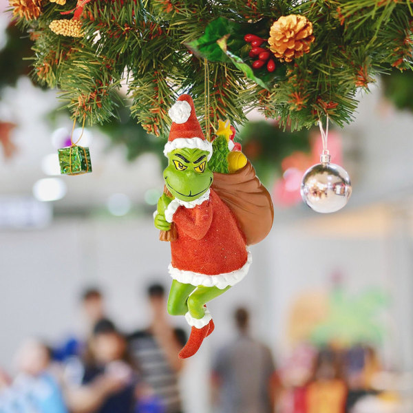 18pcs Christmas Grinch Christmas Tree Hanging Decorations, Hangin