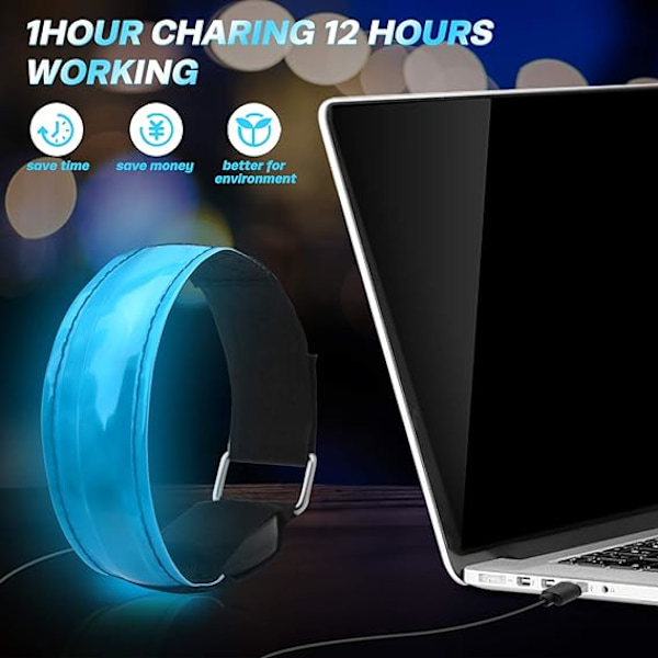 2-pack LED-körljus för löpare, USB uppladdningsbar High Visi