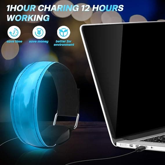 2-pack LED-löparlampor för löpare, USB-uppladdningsbara, hög synlighet