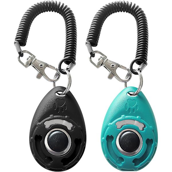 Pet Training Clicker, 2 Pack, med håndleddsrem, Dog Training Clic