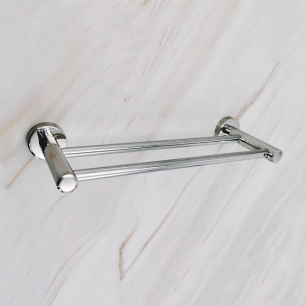 50 cm dobbel håndkleholder veggmontert SUS 304 børstet rustfritt stål