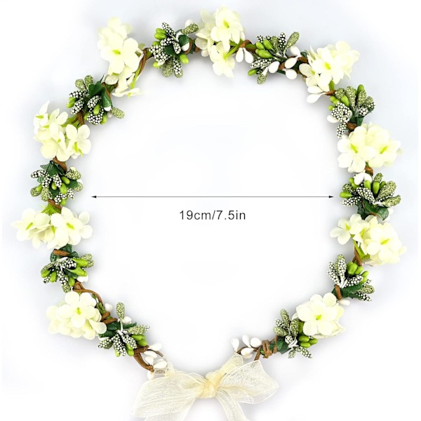 Bröllop Brud Blomster Huvudband, Simulering Blomster Girlang Huvudpie
