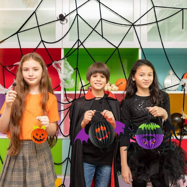 Halloween Lygte Dekoration, Foldet Papir Hængende Græskarlygte