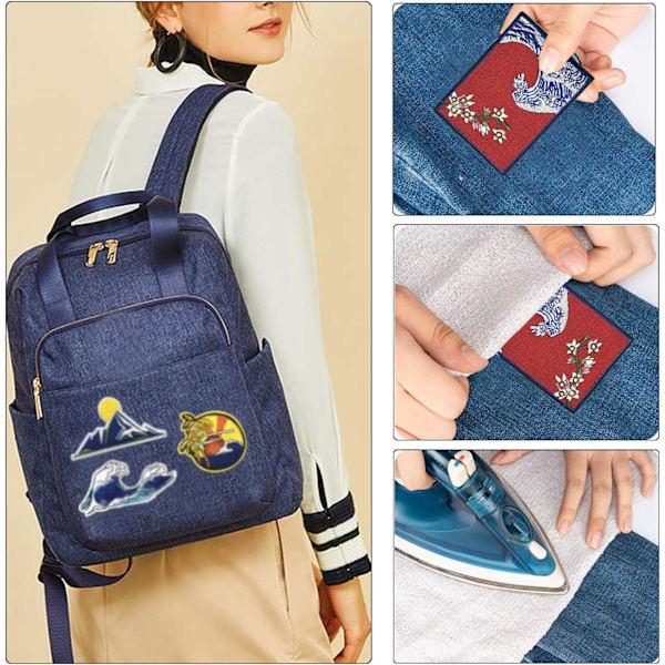 Iron-on Patch, 12 PCS Wave The Sunset Patch Sticker Iron-on Patch