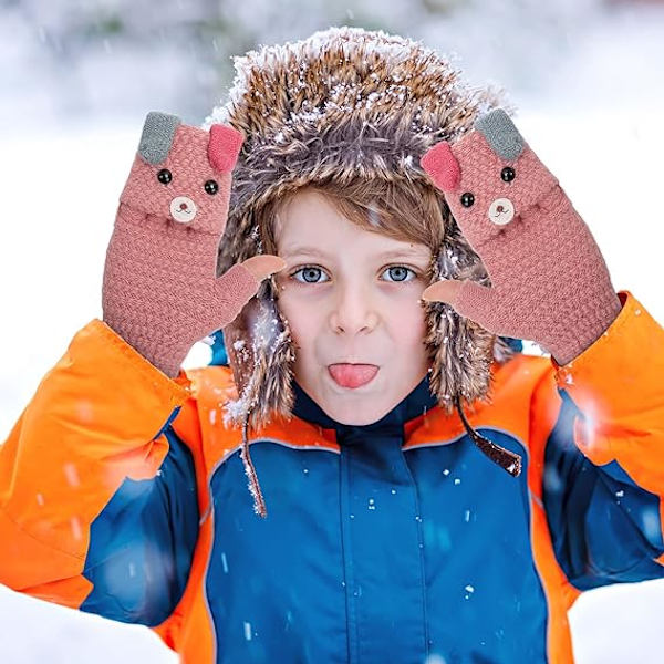 6 till 10 år Unisex Barn Konvertibel Varm Flikjacka med Handskar