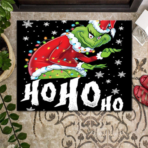 Funny Greench Entrance Rug Clown Christmas Floor Mat, 40 * 60CM