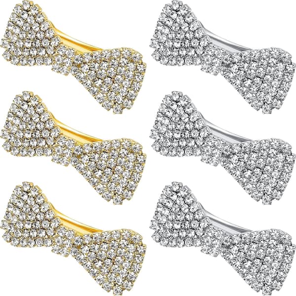 6 st Rhinestone Crystal Hårklämmor Transparent Hår B