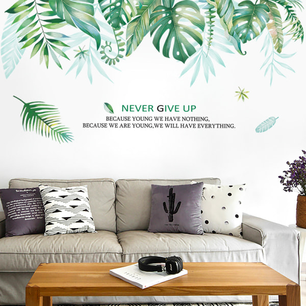 Tropical Plant Wall Stickers Aftagelige Stickers Dekor DIY Green T