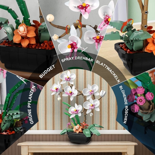 Orkidé Blomster Byggsatser, Botanisk Samling av Artificiella F