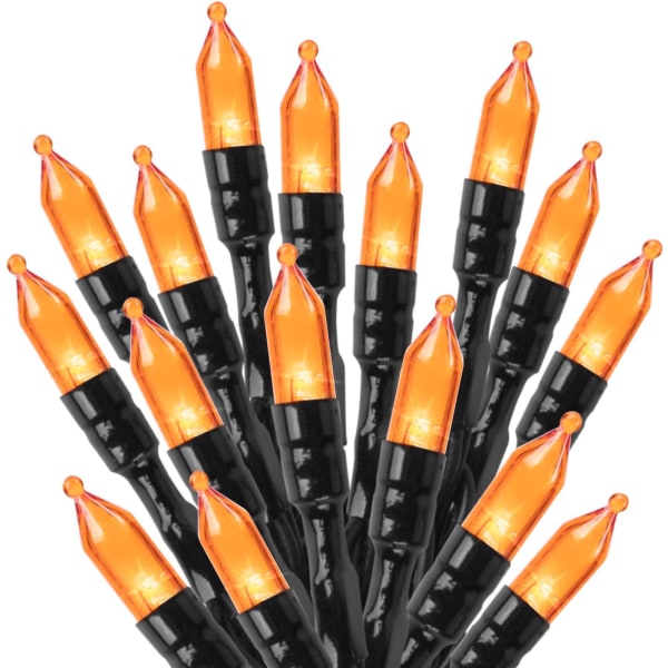 Oranssit ulkovalot, 66 jalkaa 200 LED-jouluvaloa 8 tilalla