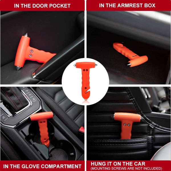 Car Safety Hammer 2-Pack, Auto Emergency Escape Hammer med Windo