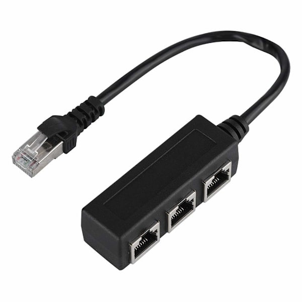 Hann Ethernet-forlengelseskabel med 1 hann til 3 hunnporter