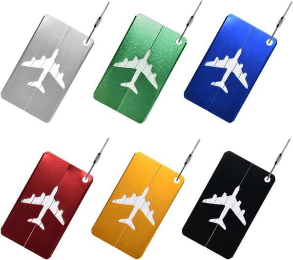 Bagageetiketter 6 stk. Flyetiketter til kufferter