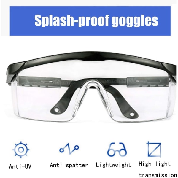 2 safety glasses medical safety glasses UV protection anti-fog for agriculture, industry and laboratory