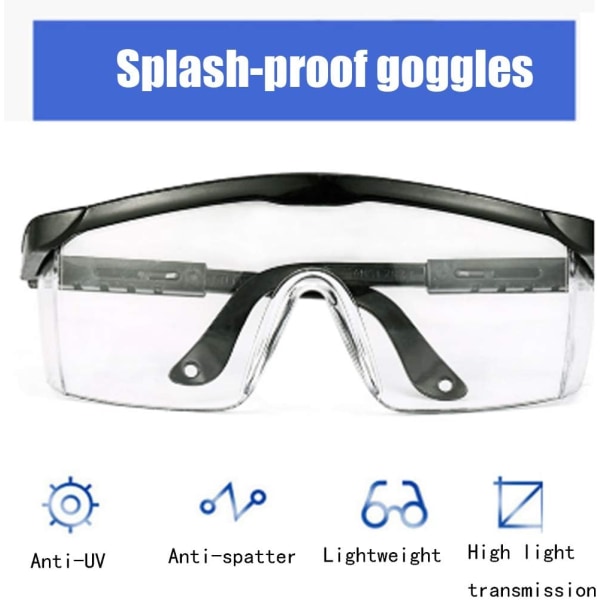 2 sikkerhedsbriller medicinske sikkerhedsbriller UV-beskyttelse antidug til landbrug, industri og laboratorium