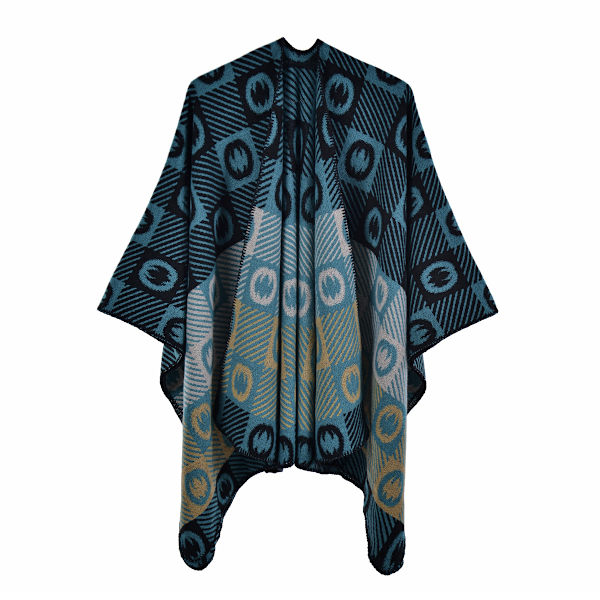 Musta huivi shaali uusi muoti kaksisuuntainen jacquard-kirjaimet ulkona