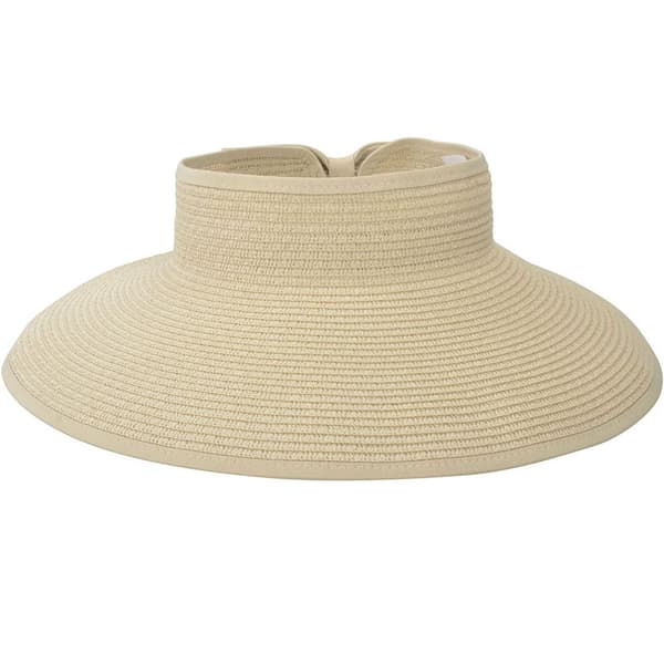 Visor Straw Beach Sun Hat Wide Brim for Women UPF 50+ Summer Prot