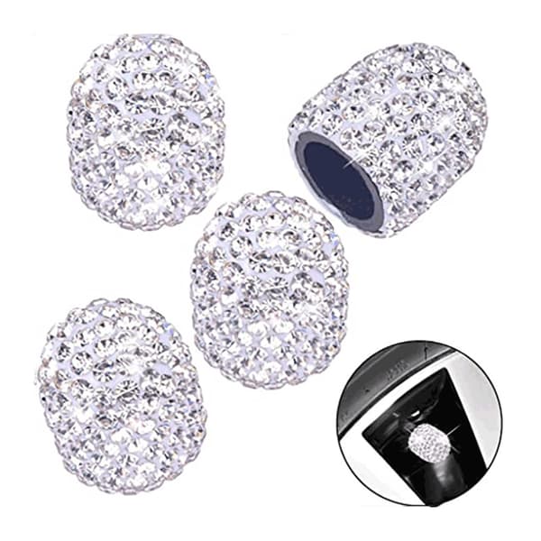 Ventilhetter, Auto Crystal Dekkventil Støvhetter Diamant Rhinestone
