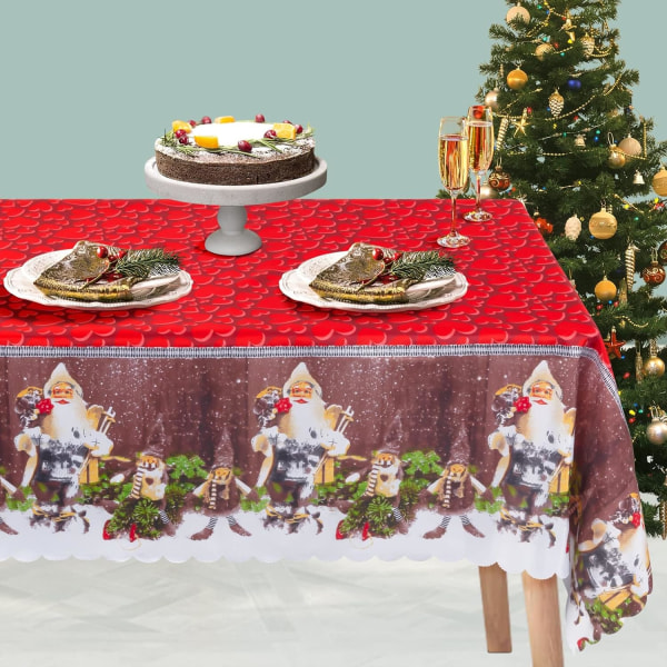 1 stk Hjerte juledug, 180 * 150cm Polyester Rektangulær