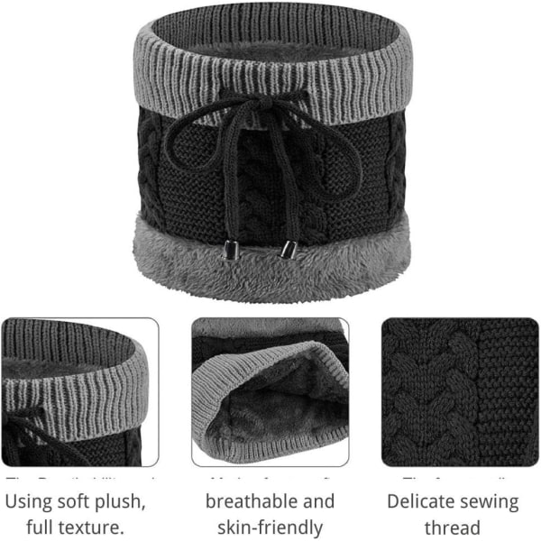 Ensemble bonnet, chapeau noir, écharpe, gants chauds, bonnet et é