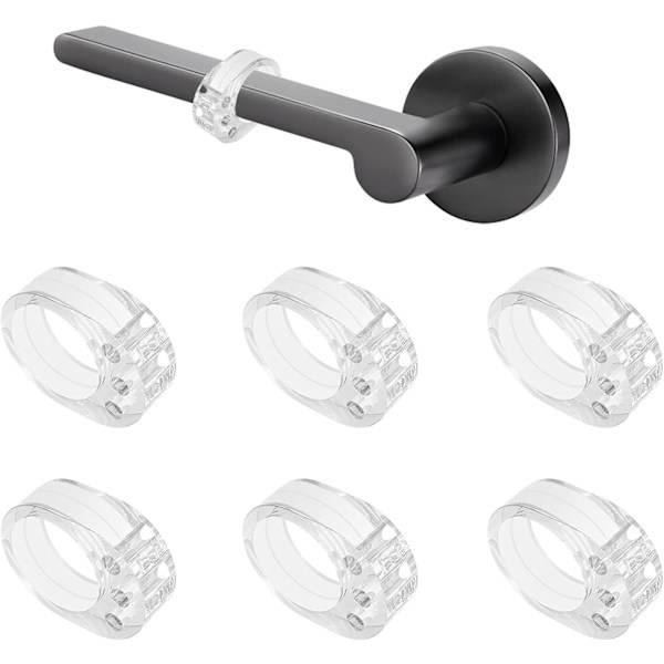 Dørstoppere 6 stk PVC Dørhåndtak Stopper Dørbuffer Silico