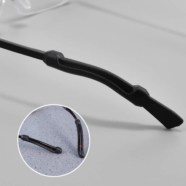 5 par svarta glasögonöronkrokar, halkfria öronkrokar, glasögonhållare