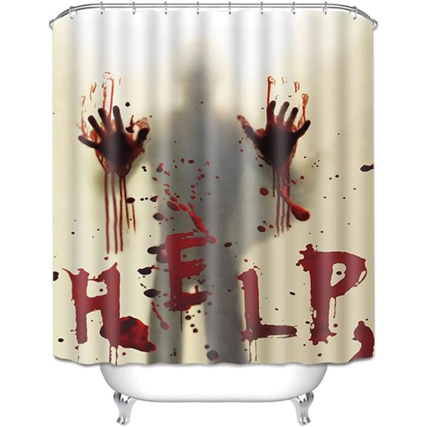 Halloween duschdraperi, 180x180cm Horror Bloody Hands Waterproof