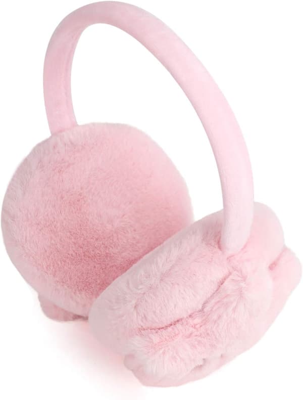 1 st rosa päls öronkåpor för pojkar, flickor Söt vinter Fluffy Thermal E
