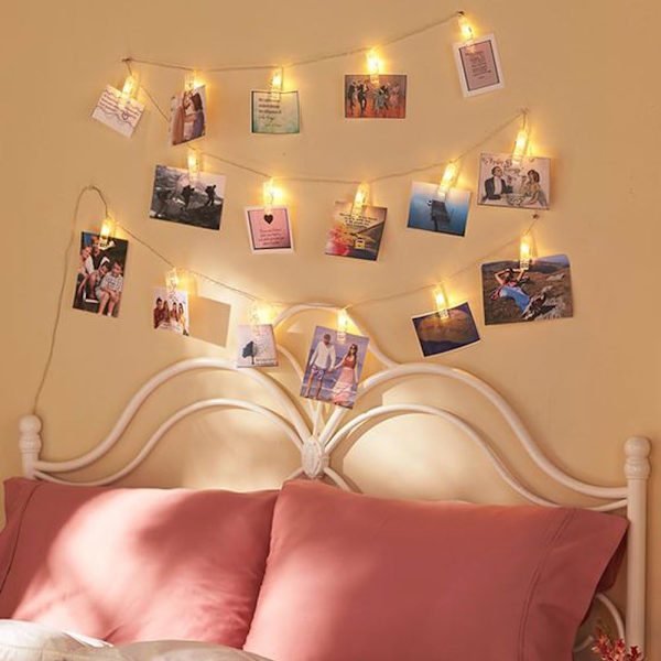 Romantiske LED-lyskæde med fotoklips, guirlandelampe, julelys