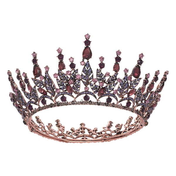 Barok Dronning Krone til Kvinder, Rhinestone Bryllupskrone, Sort Tiara Kostumefest Tilbehør til Fødselsdag Prom (Lilla)