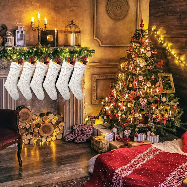 Julstrumpor, 6-pack 18 tum storlek kabelstickade st
