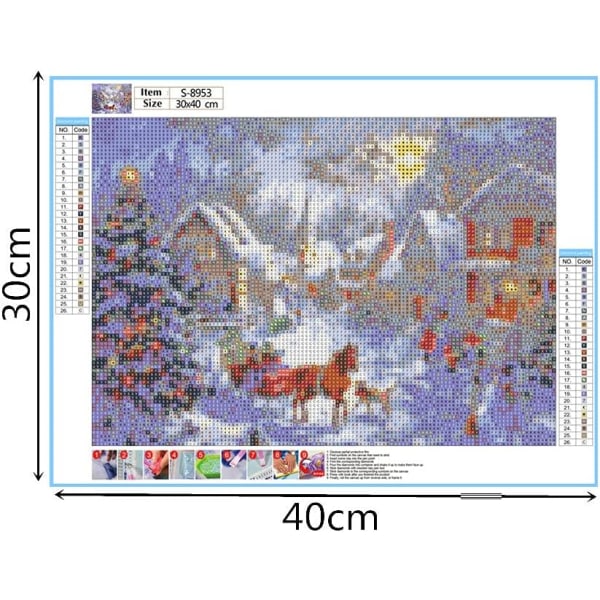 1pc 30X40 5D Diamond Painting Kit - (Christmas.) Christmas snow l