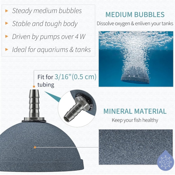 Akvarium 6cm Brödsten Luftbubbeldiffusor Frisättningsverktyg för Luft