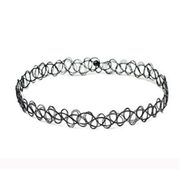 Choker Set, 6 st Choker Halsband Svart Sammet Choker Set Klassisk Gotisk Tatuering Spets Chokers