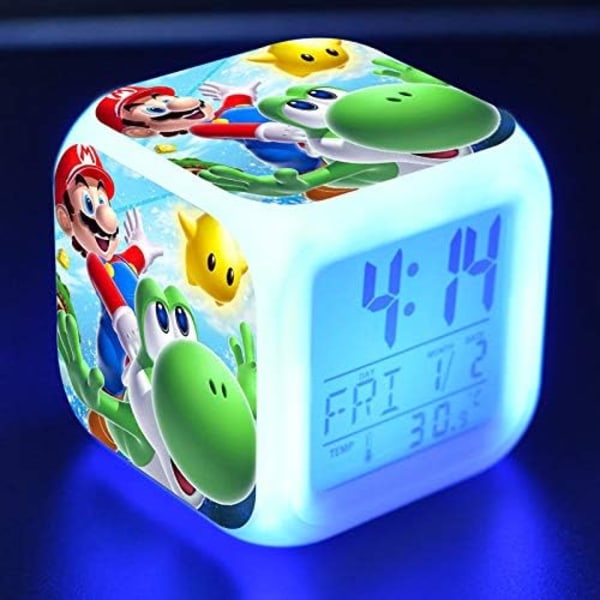 Super Mario 3 tommer liten størrelse Mini LED Digital Boys Anime Alarm C