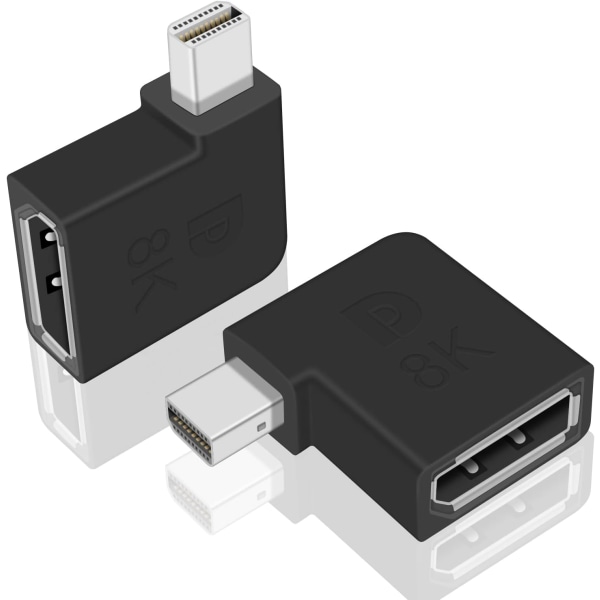 Mini Displayport till Displayport Adapter, 90 Grader Mini DP till DP