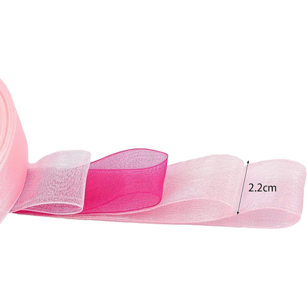 4 rullar transparent chiffongband presentband lämplig för alla hjärtans dag, bröllop och födelsedagsbuketter (4 stycken blandade färger)