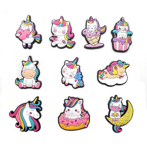 10 söpöä sarjakuvaa Unicorn-sarjan Crocs-kengät kukkakoristelu