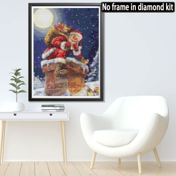 1stk (3) 5D diamantmaleri full jul, DIY diamantbroderi